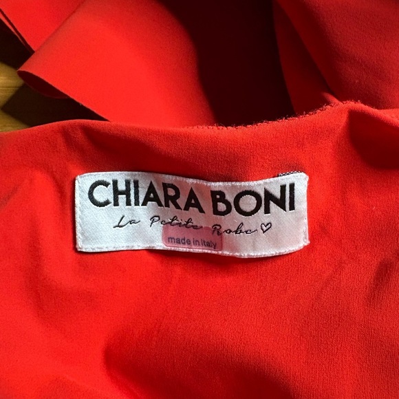 Chiara Boni- Deep Orange Fit-and-Flare Dress. Size US 6 - Picture 7 of 14